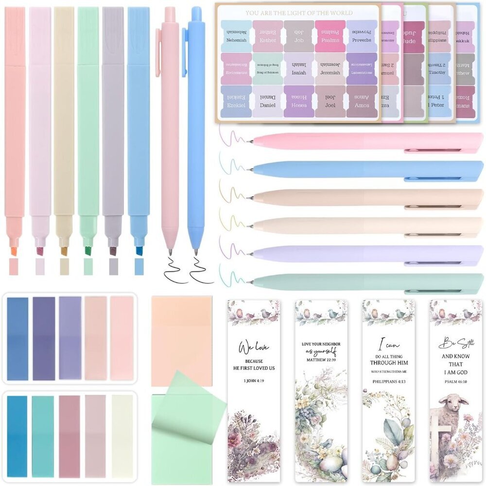 Bible Study Supplies Journaling Kit For Women, Bible Study Kit With 14 No Bleed